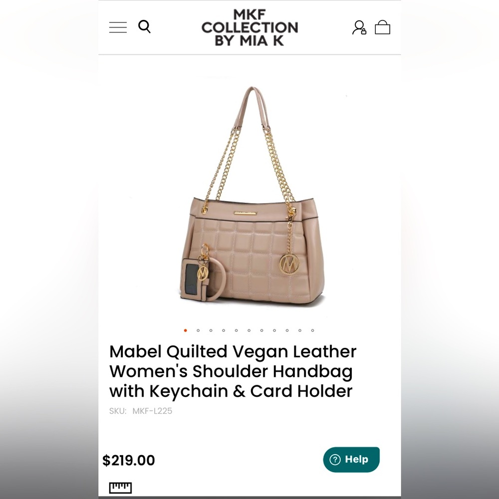 MKF Quilted Taupe purse